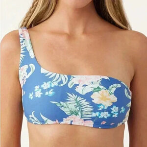 NWT women’s O’Neill swim bikini top one shoulder size M,XL tulum‎ tropical